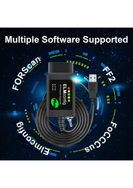 Ford Forscan Için USB Obd2 V1.5 Anahtarı ile CH340 PIC18F25K80 Çip Forscan Focccus Hs Can ve Ms Can Araç Teşhis Aracı (Yurt Dışından) modelleri