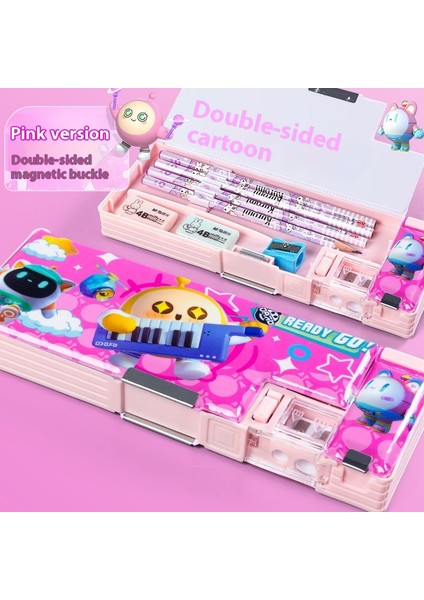 Kalemtıraşlı Karikatür Sert Kabuklu Çocuk Büyük Kapasiteli Kırtasiye Kutusu (Yurt Dışından)