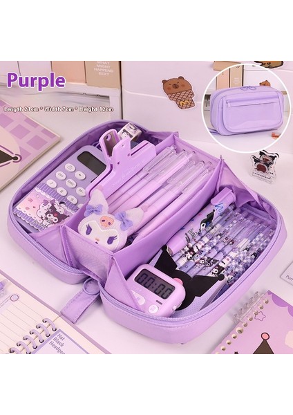 Kapaklı Kalem Çantası Büyük Kapasiteli Ilkokul ve Ortaokul Öğrencileri Çocuk Kırtasiye Kutusu Kalem Kutusu (Yurt Dışından)