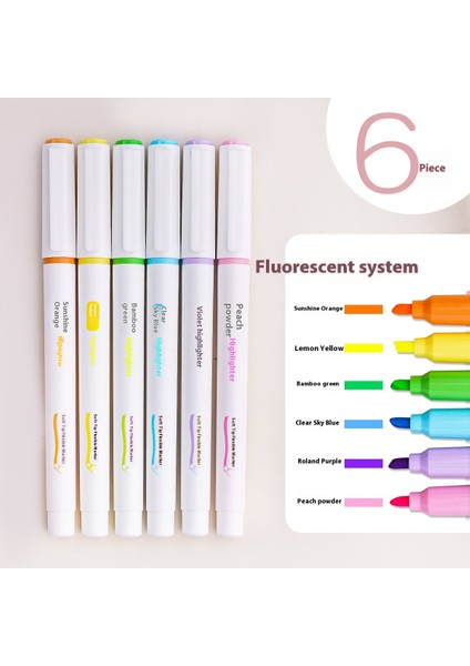 Renkli Floresan Kalemler Vurgu Kalemleri Çizim Kalemleri 6 Renkli Kırtasiye (Yurt Dışından)