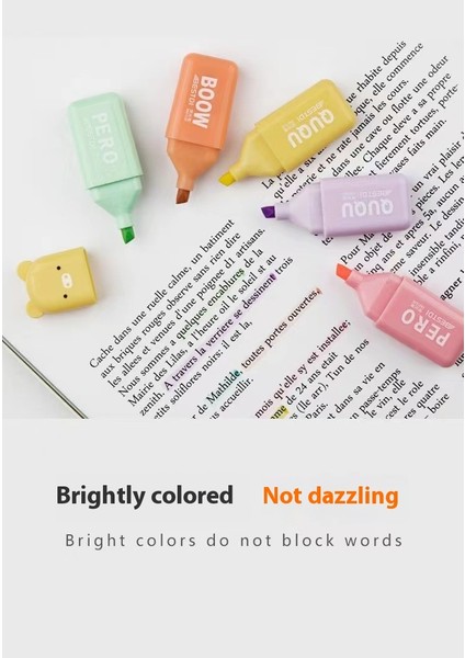 Mini Fosforlu Kalem Seti Ayı Şeklinde Işaretleyiciler (Yurt Dışından) fiyatları