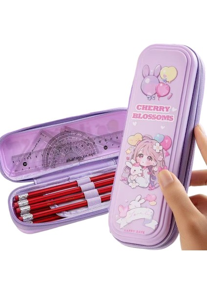 Karikatür Kalem Çantası Ilkokul Öğrencileri Büyük Kapasiteli Kırtasiye Çantası (Yurt Dışından)