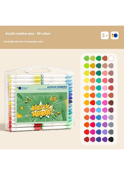 Çocuklar Için Keçeli Kalemler Öğrenci Keçeli Kalemleri Akrilik Opak Renkler Üst Üste Binen Renkler Olabilir (Yurt Dışından)