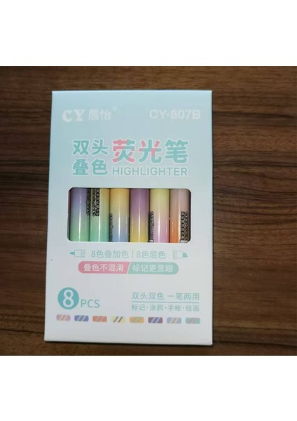 Çift Uçlu Yığma Fosforlu Kalem Öğrenci Renkli Kalemleri (Yurt Dışından)