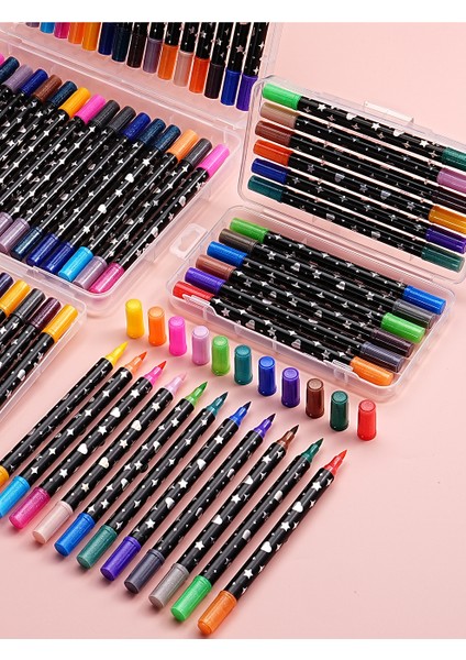 Çift Renkli Glitter Marker Yumuşak Uçlu Boyama Glitter Kalem Suluboya Kalemi (Yurt Dışından) fiyatları