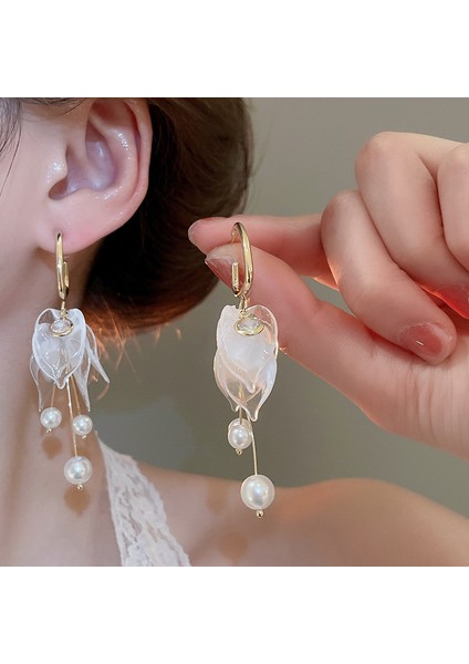 Yeni Gümüş Iğne Çiçek Kolye Küpe Tatil Tarzı Küpe Mori Taze Broş Sınıf Dekoratif Tatlı Küpe (Yurt Dışından)