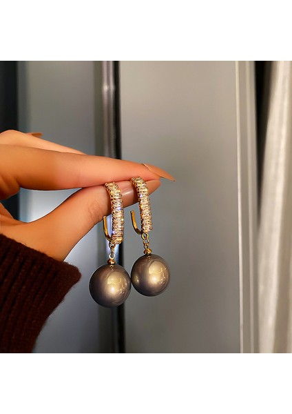 Yeni Bilezik Broş Küpe Gümüş Iğne Yağ Damlası Çiçekler Geometrik Küpe Fransız Retro Moda Mizaç Takı Broş Bilezik (Yurt Dışından)