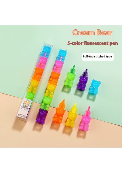 5 Renk Mini Fosforlu Kalem Işaretleyiciler Renkli Su Kalemleri (Yurt Dışından)