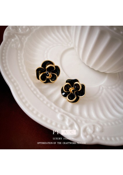 Yeni Bilezik Broş Küpe Gümüş Iğne Yağ Damlası Çiçekler Geometrik Küpe Fransız Retro Moda Mizaç Takı Broş Bilezik (Yurt Dışından)