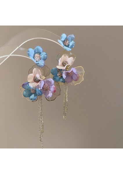 Yeni Gümüş Iğne Çiçek Kolye Küpe Tatil Tarzı Küpe Mori Taze Broş Sınıf Dekoratif Tatlı Küpe (Yurt Dışından)