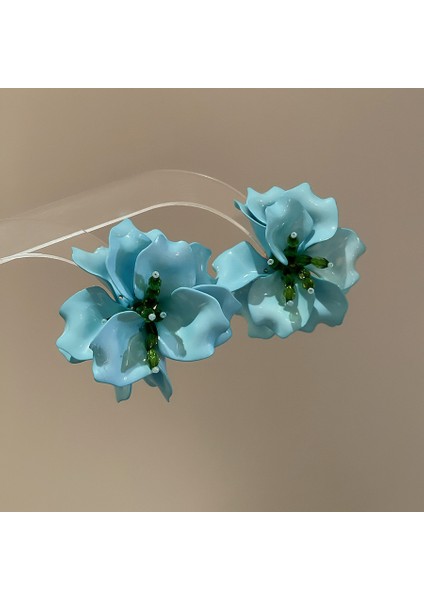 Yeni Gümüş Iğne Çiçek Kolye Küpe Tatil Tarzı Küpe Mori Taze Broş Sınıf Dekoratif Tatlı Küpe (Yurt Dışından)