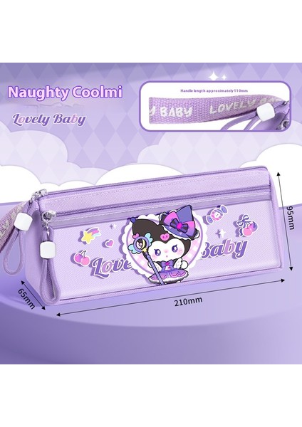 Karikatür Kalem Kutusu Ön Cep Şeffaf Pencereli Sevimli Taşınabilir Kırtasiye Çantası (Yurt Dışından)