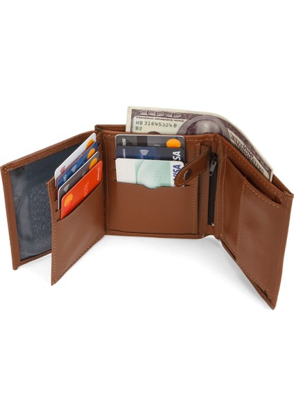Erkek Bozuk Para Hazneli Kartlık ve Cüzdan - NEW033 - Taba indirimleri