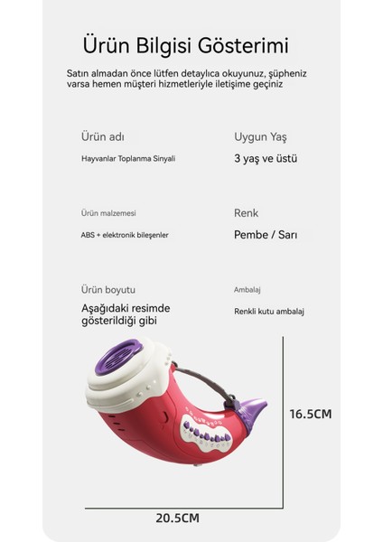 Hayvan Meclis Numarası Analog Ses Trompet Oyuncak (Yurt Dışından) fiyatları