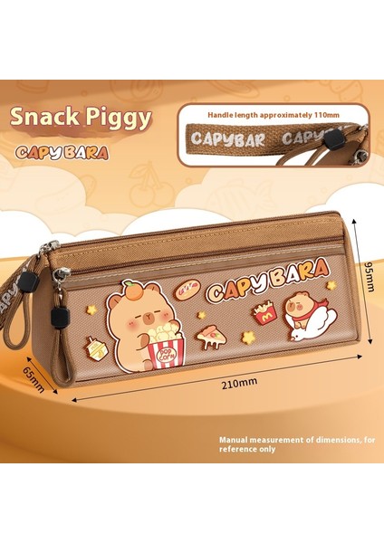 Karikatür Kalem Kutusu Ön Cep Şeffaf Pencereli Sevimli Taşınabilir Kırtasiye Çantası (Yurt Dışından)