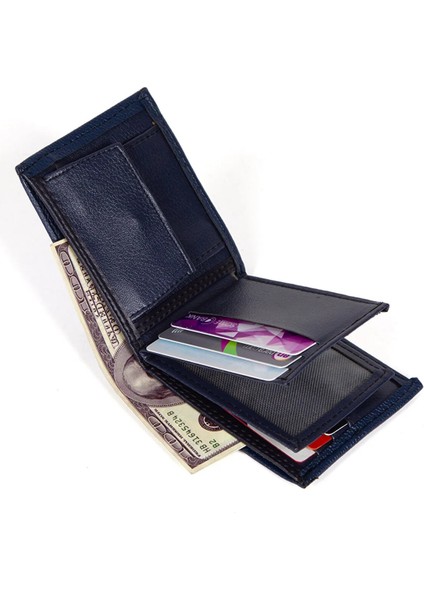 Erkek Deri Bozuk Para Hazneli Kartlık ve Cüzdan NEW180 - Lacivert fiyatları
