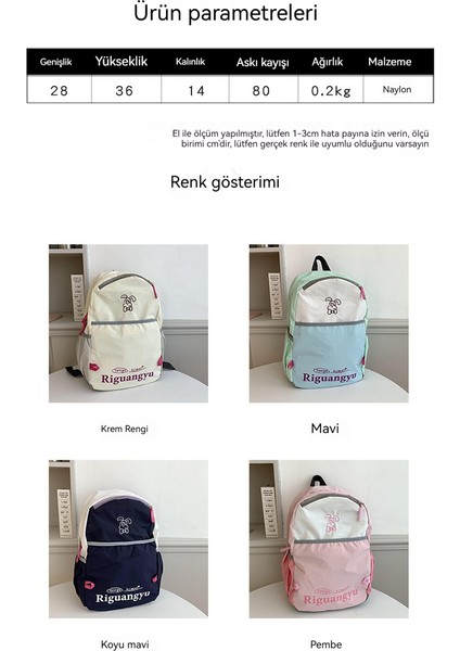 Minimalist Hafif Naylon Açık Büyük Kapasiteli Okul Çantası (Yurt Dışından) modelleri