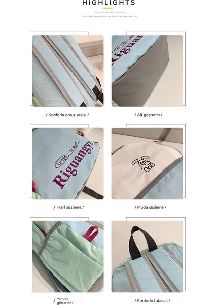 Minimalist Hafif Naylon Açık Büyük Kapasiteli Okul Çantası (Yurt Dışından) fırsatları