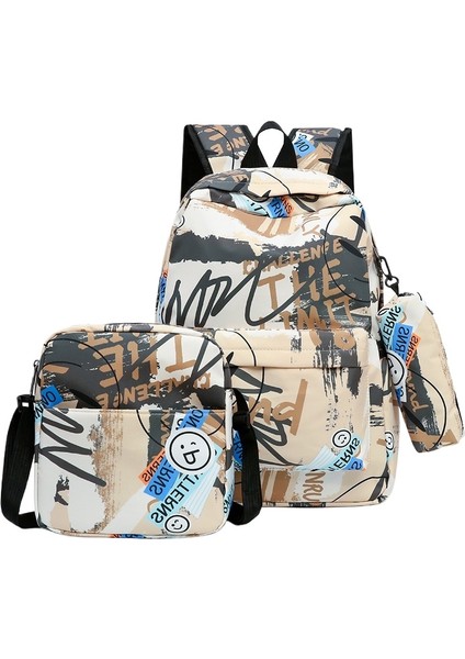 Şık Kadın Üniversite Öğrencisi Grafiti Sırt Çantası Basit Öğrenci Okul Çantası Rahat Sırt Çantası (Yurt Dışından)