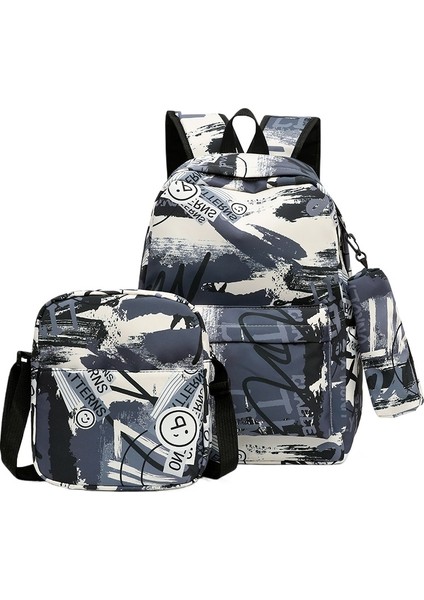 Şık Kadın Üniversite Öğrencisi Grafiti Sırt Çantası Basit Öğrenci Okul Çantası Rahat Sırt Çantası (Yurt Dışından)