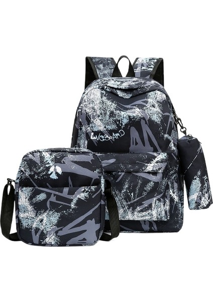 Şık Kadın Üniversite Öğrencisi Grafiti Sırt Çantası Basit Öğrenci Okul Çantası Rahat Sırt Çantası (Yurt Dışından)