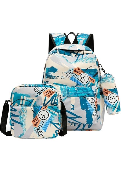 Şık Kadın Üniversite Öğrencisi Grafiti Sırt Çantası Basit Öğrenci Okul Çantası Rahat Sırt Çantası (Yurt Dışından)