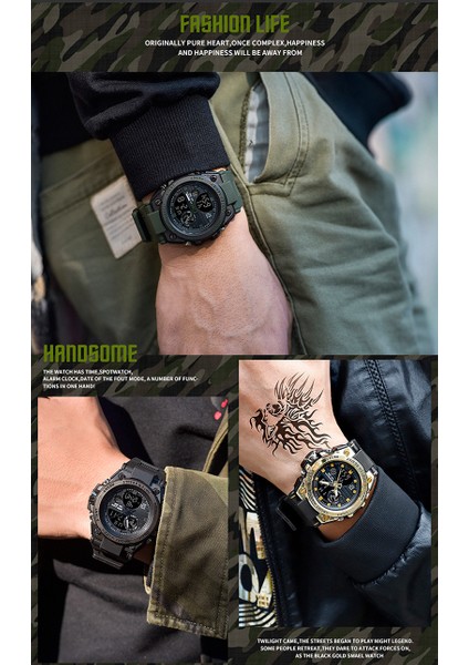 Çok Fonksiyonlu Büyük Kadran Çift Ekran Spor Saat (Yurt Dışından) fiyatları