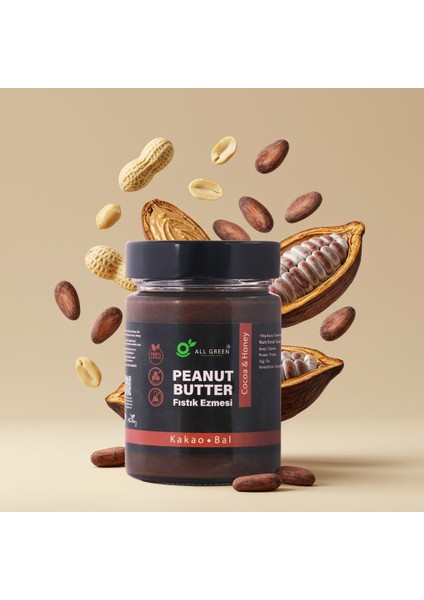 Kakaolu Fıstık Ezmesi | doğal, doğal bal, hiçbir katkı maddesi yok