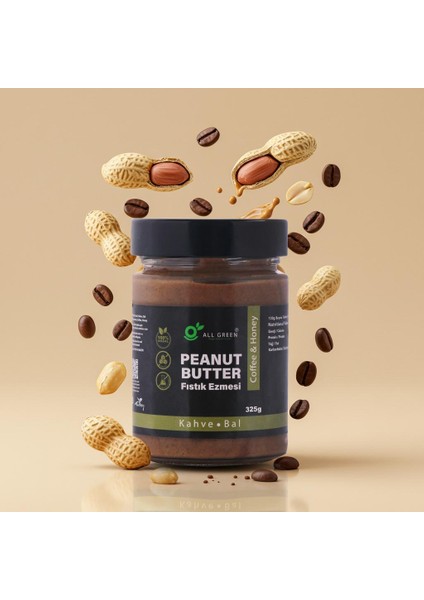 Kahveli Fıstık Ezmesi | %100 Doğal fıstık ezmesi, kahve, doğal bal