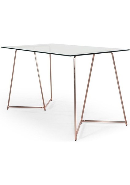 Drec Rose Gold Metal Cam Çalışma Masası modelleri