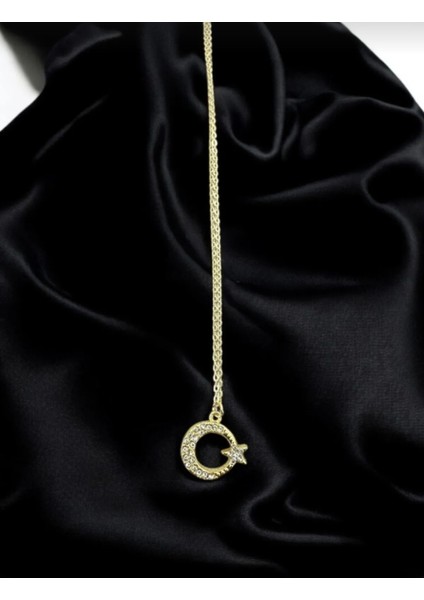 Zirkon Taşlı Ay Yıldız Gold Kolye fiyatları