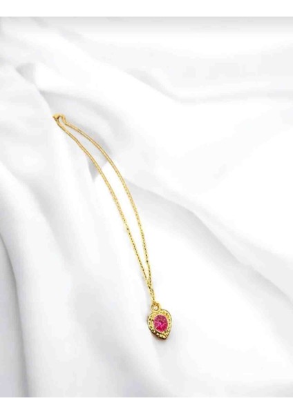 Ortası Taşlı Gold Renk Kolye fiyatları