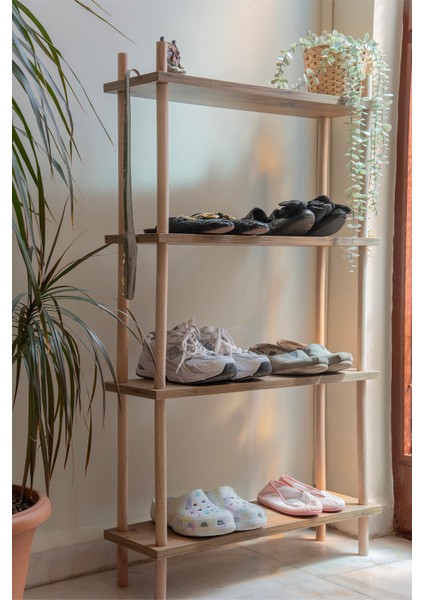 4'lü Raf Ayakkabılık - Kitaplık - Düzenleyici - Demonte 20X60X104CM