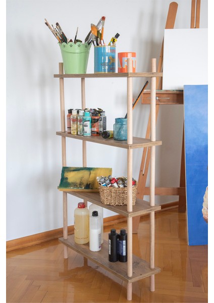 4'lü Raf Ayakkabılık - Kitaplık - Düzenleyici - Demonte 20X60X104CM fiyatları