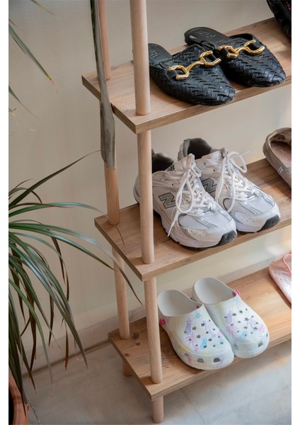 4'lü Raf Ayakkabılık - Kitaplık - Düzenleyici - Demonte 20X60X104CM