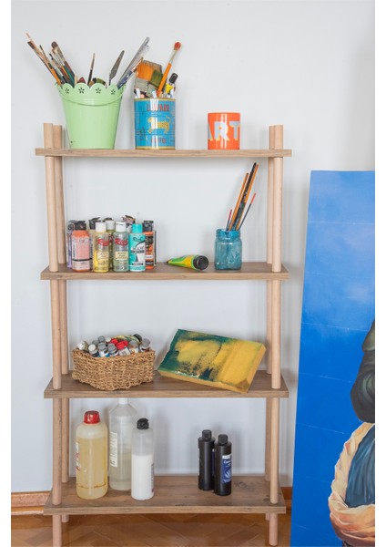 4'lü Raf Ayakkabılık - Kitaplık - Düzenleyici - Demonte 20X60X104CM