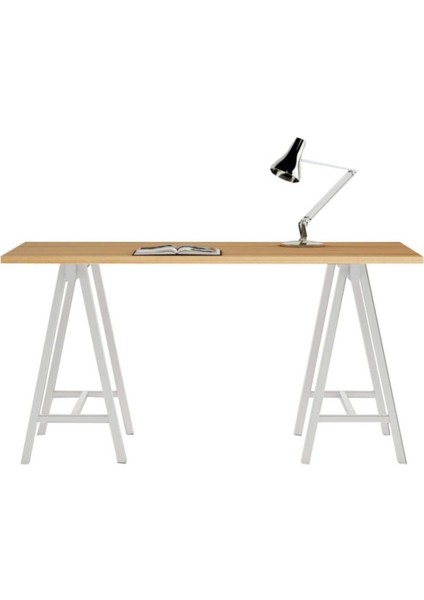 Firs Beyaz Metal Ahşap Çalışma Masası