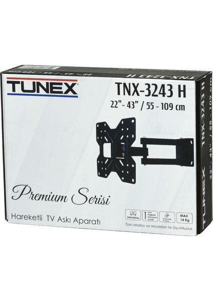 TNX-3243 22"-43'' LCD Tv Hareketli Duvar Askı Aparatı