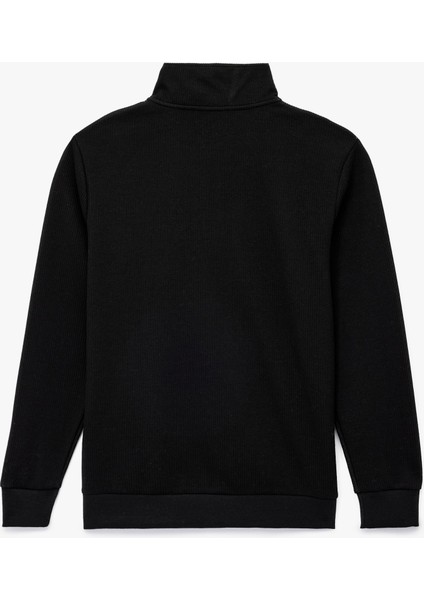 Dokulu Uzun Kollu Yarım Fermuarlı Sweatshirt fiyatları