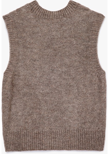 Kolsuz Dik Yaka Dokulu Triko Süveter fiyatları