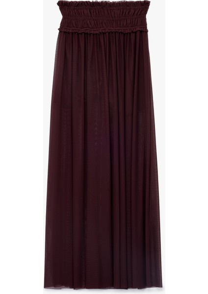 Gipeli Fiyonk Detaylı Astarlı Uzun Tül Etek fiyatları