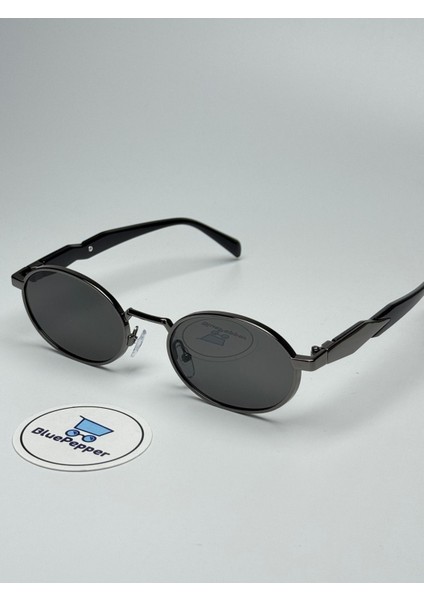 Pradıx V3 Siyah Güneş Gözlüğü Oval Siyah Çerçeve Siyah Cam Renkli 50-18-150 Ekartman