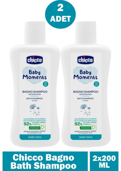 Chicco Bagno Bath Shampoo 200 ml 2 Adet