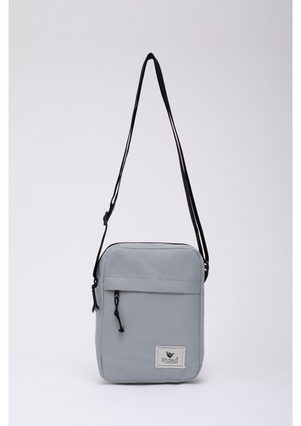 Gri U12 Fermuarlı 2 Bölmeli Omuz Çantası 20X18 cm