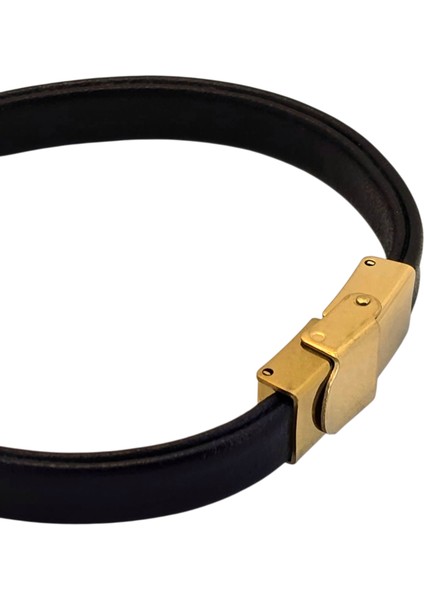 Altın Plakalı 14 Ayar Ekim Ayı Doğumları Için Kalp Figürlü Doğal Siyah Derili Hediye BILEKLIK-557AY indirimleri