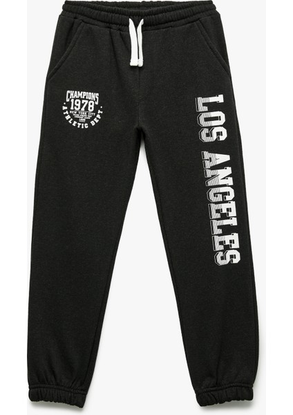 Cep Detaylı Şardonlu Baskılı Jogger Eşofman Altı