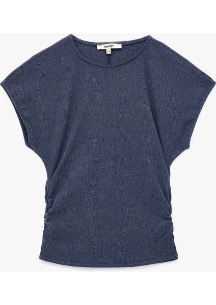 Bürümcük Kumaş Slim Fit Kısa Kollu Bisiklet Yaka Tişört