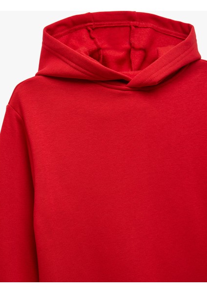 Oversize Şardonlu Uzun Kollu Basic Kapşonlu Sweatshirt modelleri