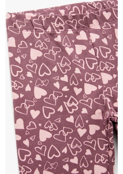 Şardonlu Kalp Desenli Pamuklu Uzun Tayt modelleri