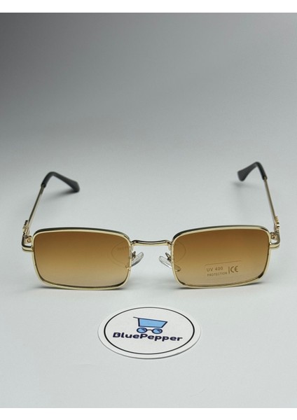Mıux V7 Kahve Güneş Gözlüğü Dikdörtgen Gold Çerçeve 51 Ekartman fiyatları